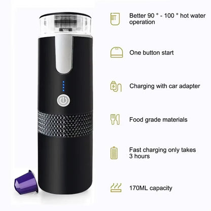 Portable Capsule Coffee Maker Electric Coffee Brewer for Ground Coffee and KCUP Capsule Coffee without Heat Function