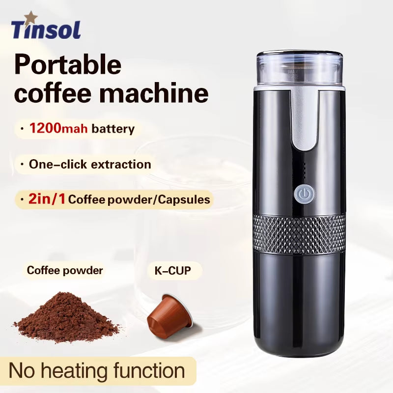 Portable Capsule Coffee Maker Electric Coffee Brewer for Ground Coffee and KCUP Capsule Coffee without Heat Function